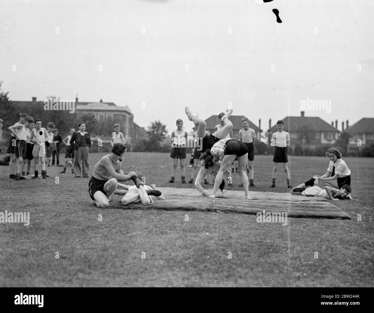 A new kind of war of the sexes is included in the physical training  curriculum of the Barking Abbey School, Essex, where girls as well as boys  take lessons in the science