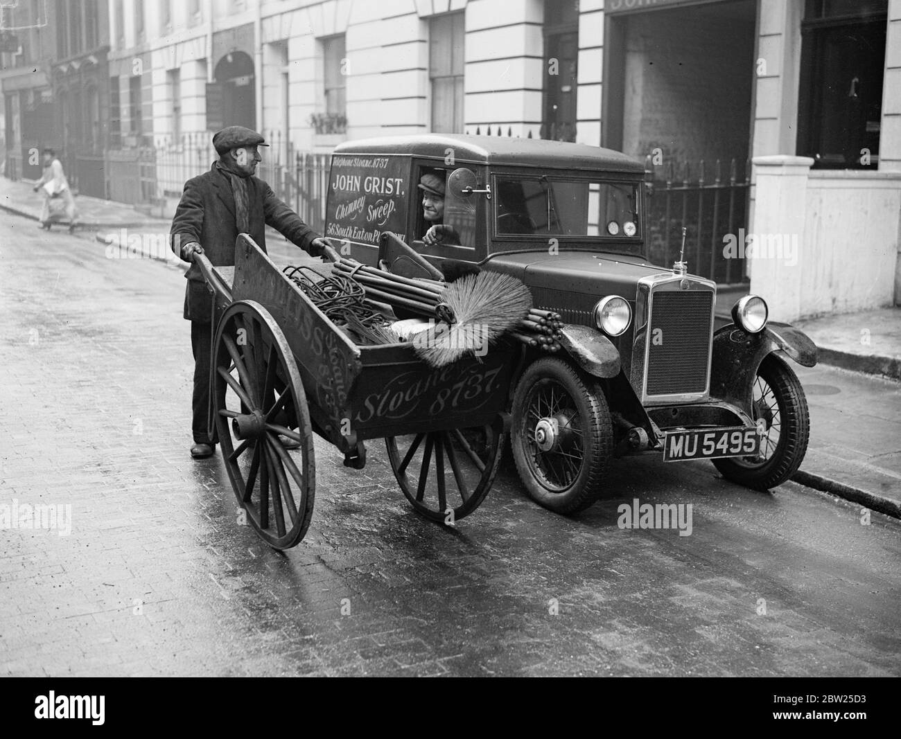 A Day in the life of a chimney sweep. Chimney sweeps chat in the
