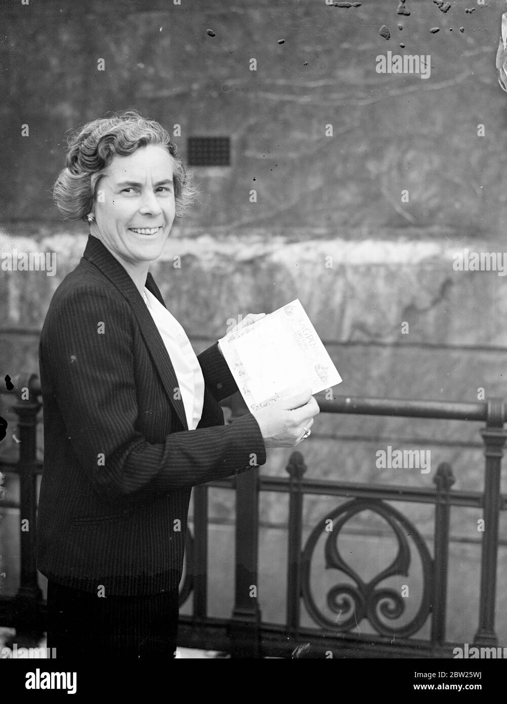 Post office girl's design chosen for new greetings telegram. Miss Irene