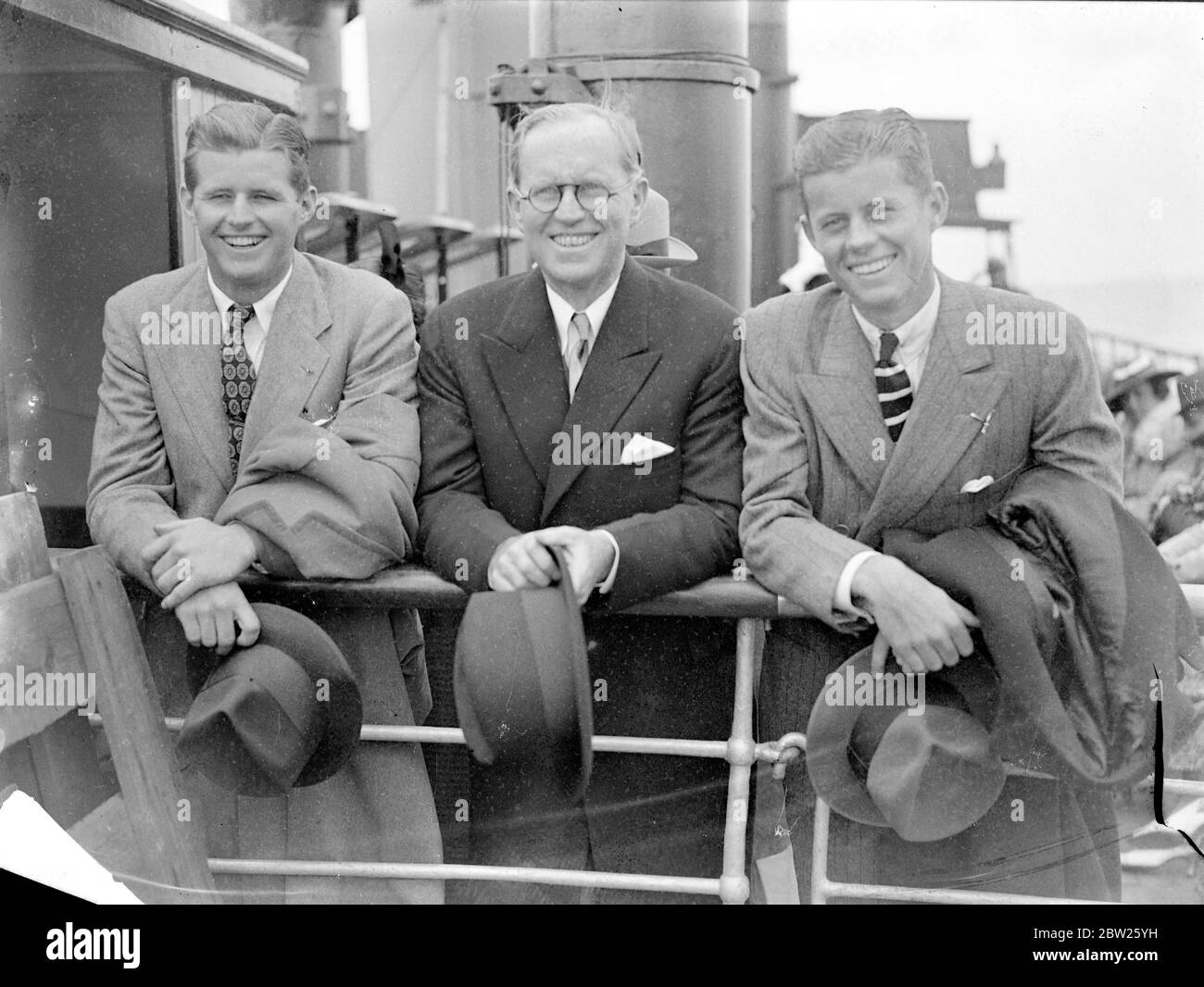 Us Ambassador Arrives Back In England With Two Grown Sons Mr Joseph P Kennedy The American Ambassador To London Arrived At Southampton On The Normandie After His Visit To The United States