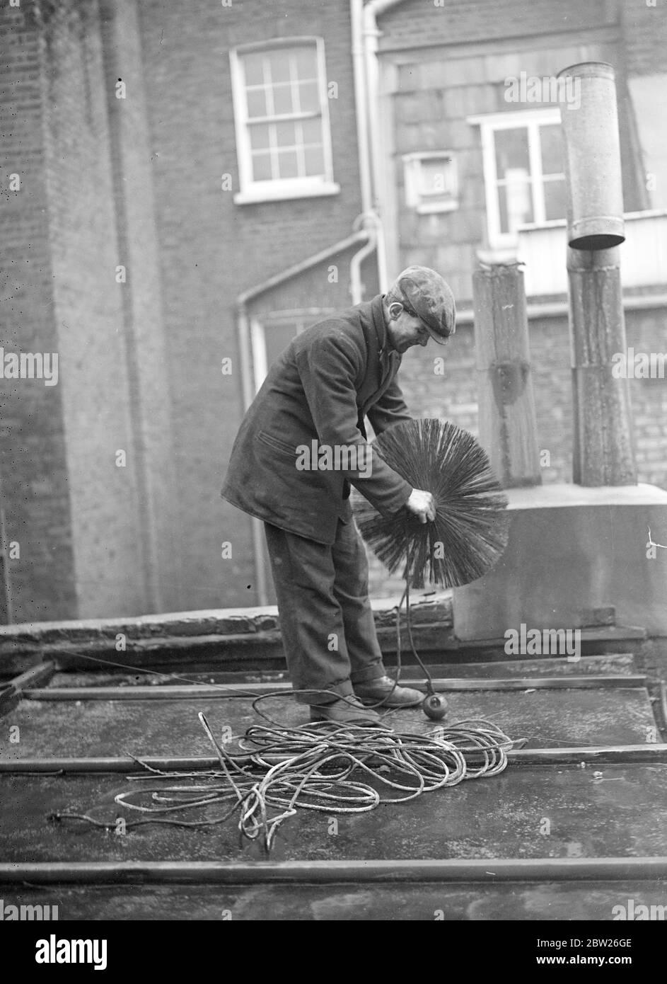 A Day in the life of a chimney sweep. A chimney sweeps readies his