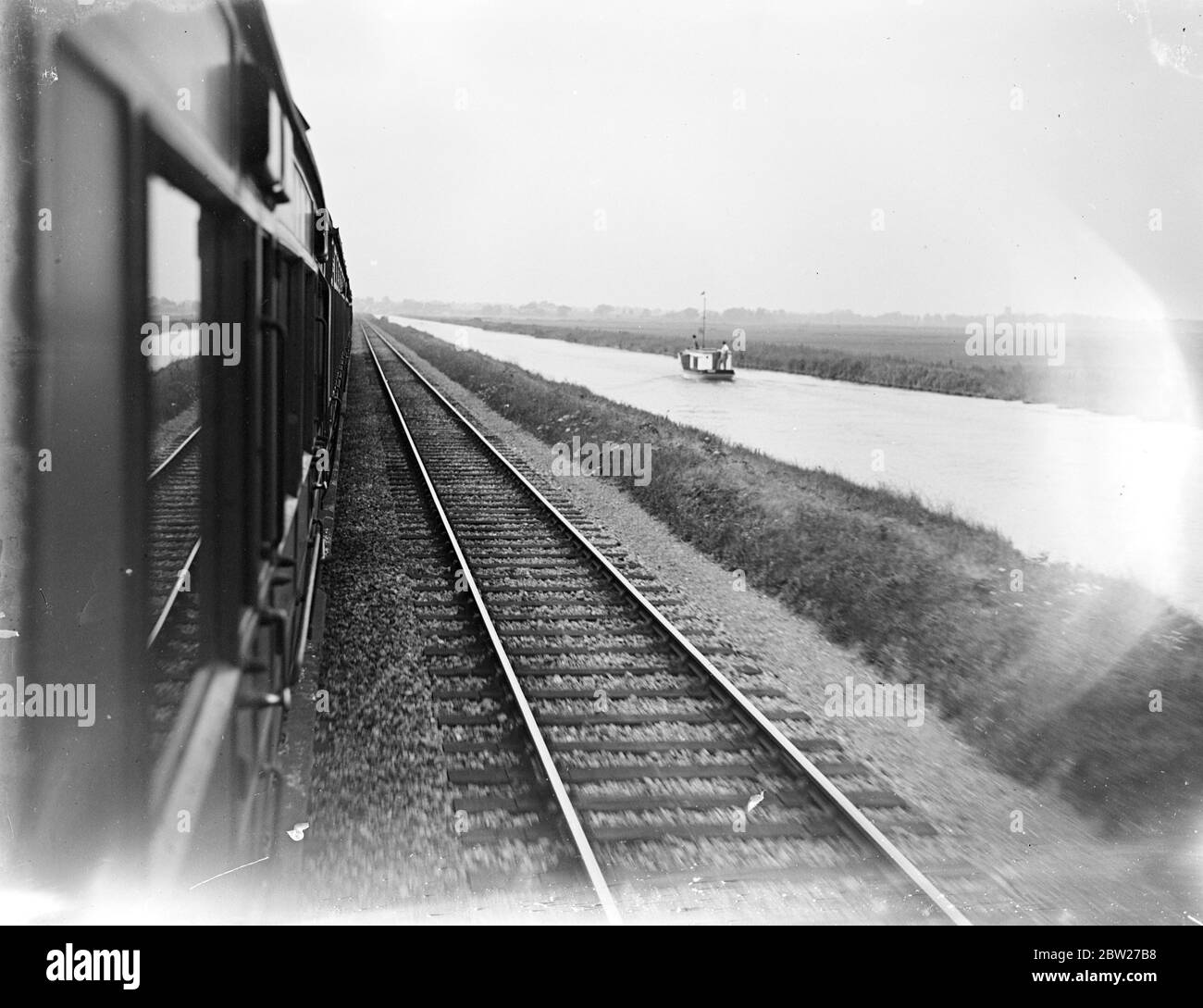 The Broads as seen from a train. 1933 Stock Photo