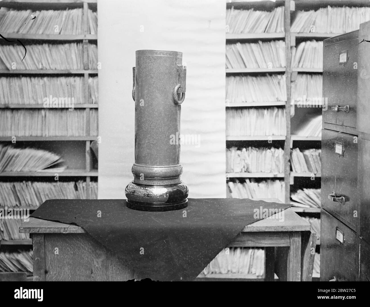 Queen Mary Trophy for [Lowther Race ?], [? charitable event with proceedings going to City of London Maternity Hospital, 7 July 1937 ?] 27 June 1937 Stock Photo