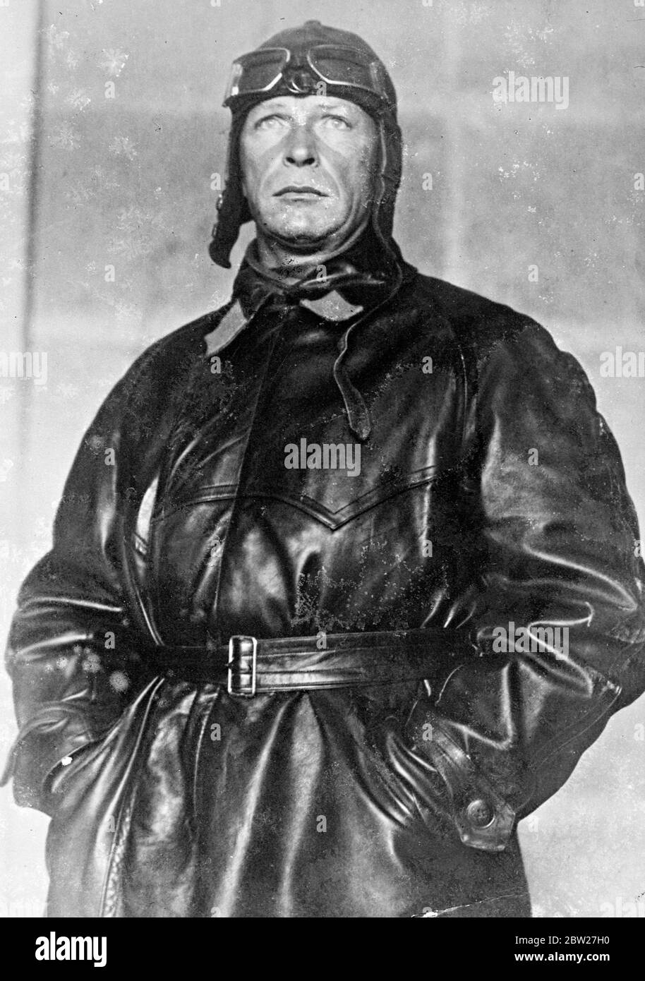 Me Mikhail Mikhailovich Gromov, chief pilot on the Moscow - San Francisco flight. Mr Gromov, Soviet Polar flyer, and his two companions major Andrei Borisevich Yumashev, and Danilin, were expected to arrive at San Francisco this morning (Wednesday) after their record-breaking flight. 14 July 1937 Stock Photo