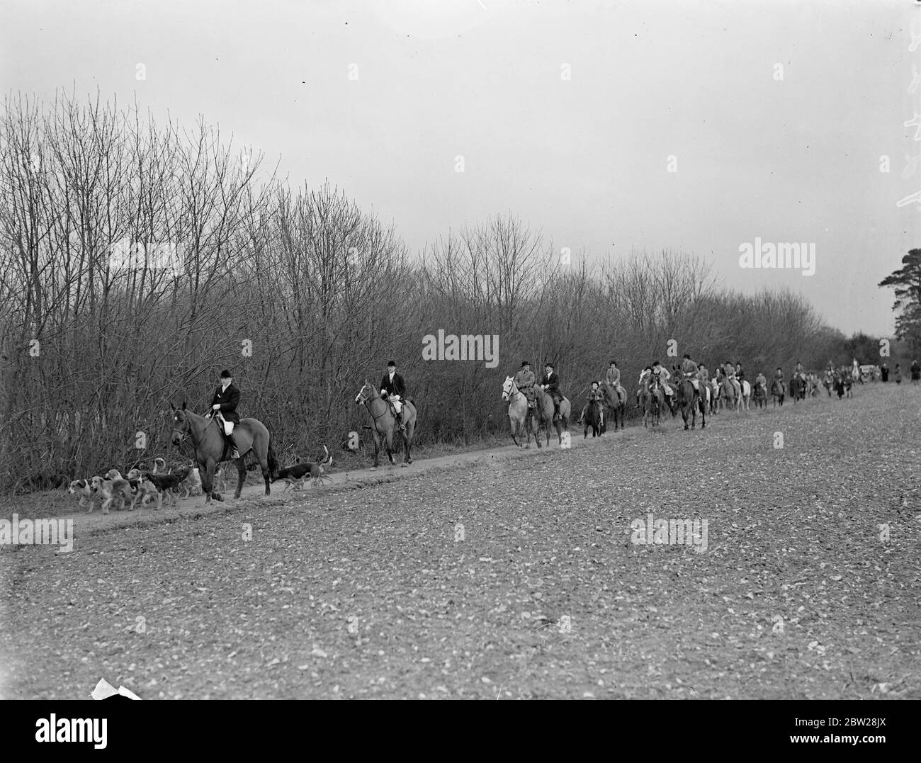 Children's meet of Royal Engineers Drag Hunt. A children's meet of the