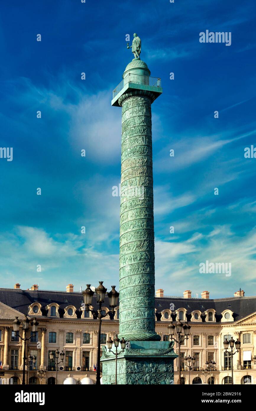 Vendome column, Place Vendome, Paris 1er arr, France Stock Photo