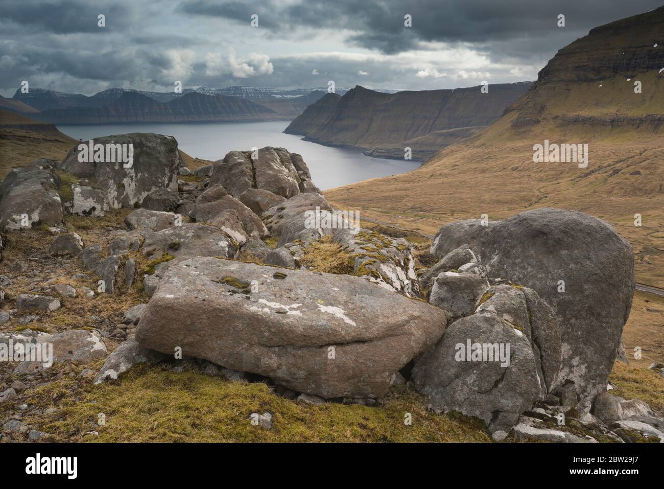 Classic Faroe Islands Scenery With Towering Cliffs Islands Mountains 