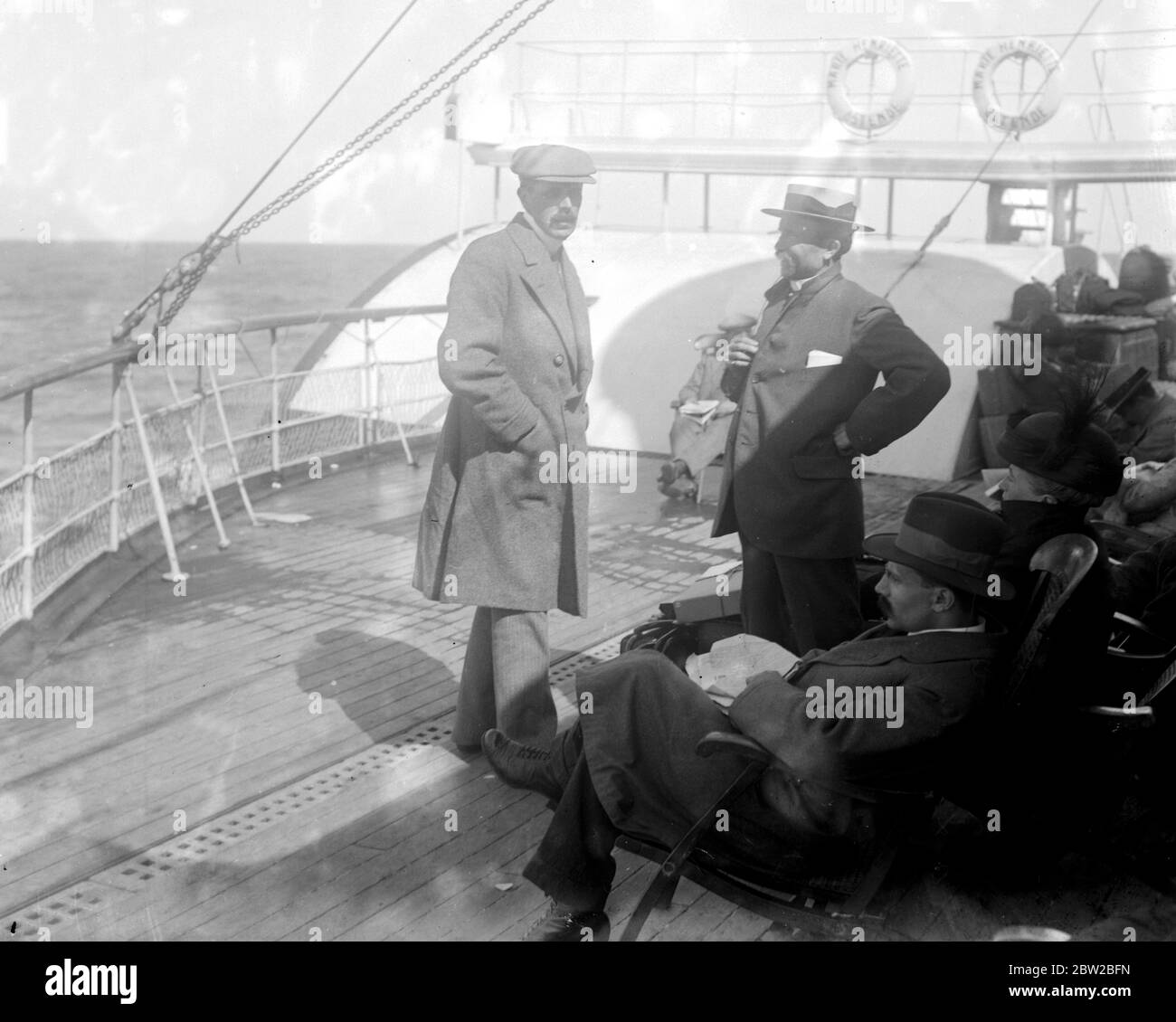 M. Dessain, Burgomaster of Malines, on his way to England to consult the Belgian minister and the British government regarding the German atrocities in Malines. 1914-1918 Stock Photo
