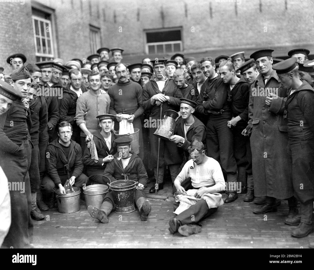 Interned Naval Brigade at Leeuwarden, Holland WWI Stock Photo