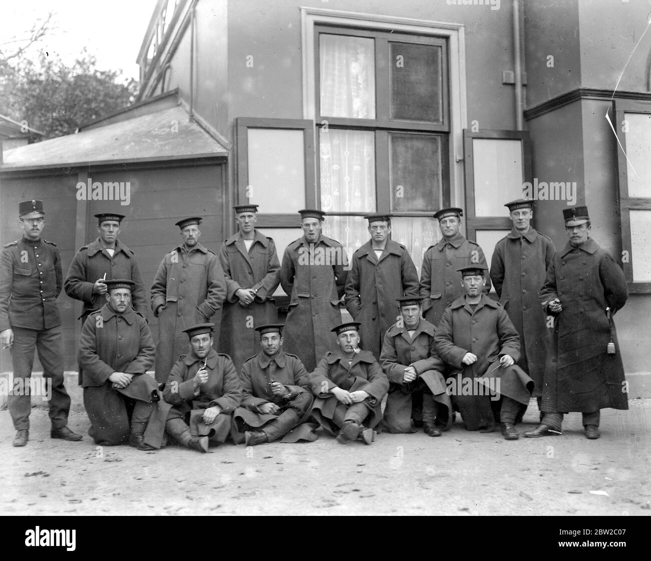 Interned Naval Brigade at Leeuwarden, Holland. WWI Stock Photo