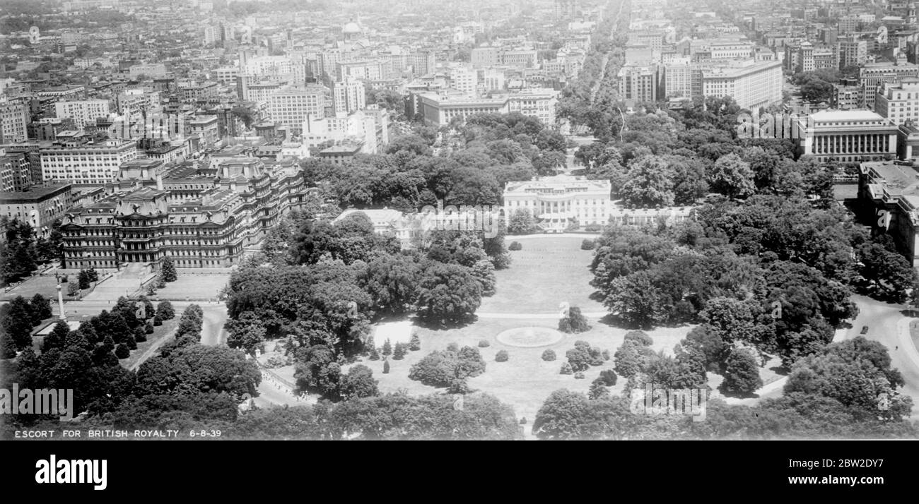 Aerial view shows the Capitol Building, Washington D.C. {No Date} Stock Photo