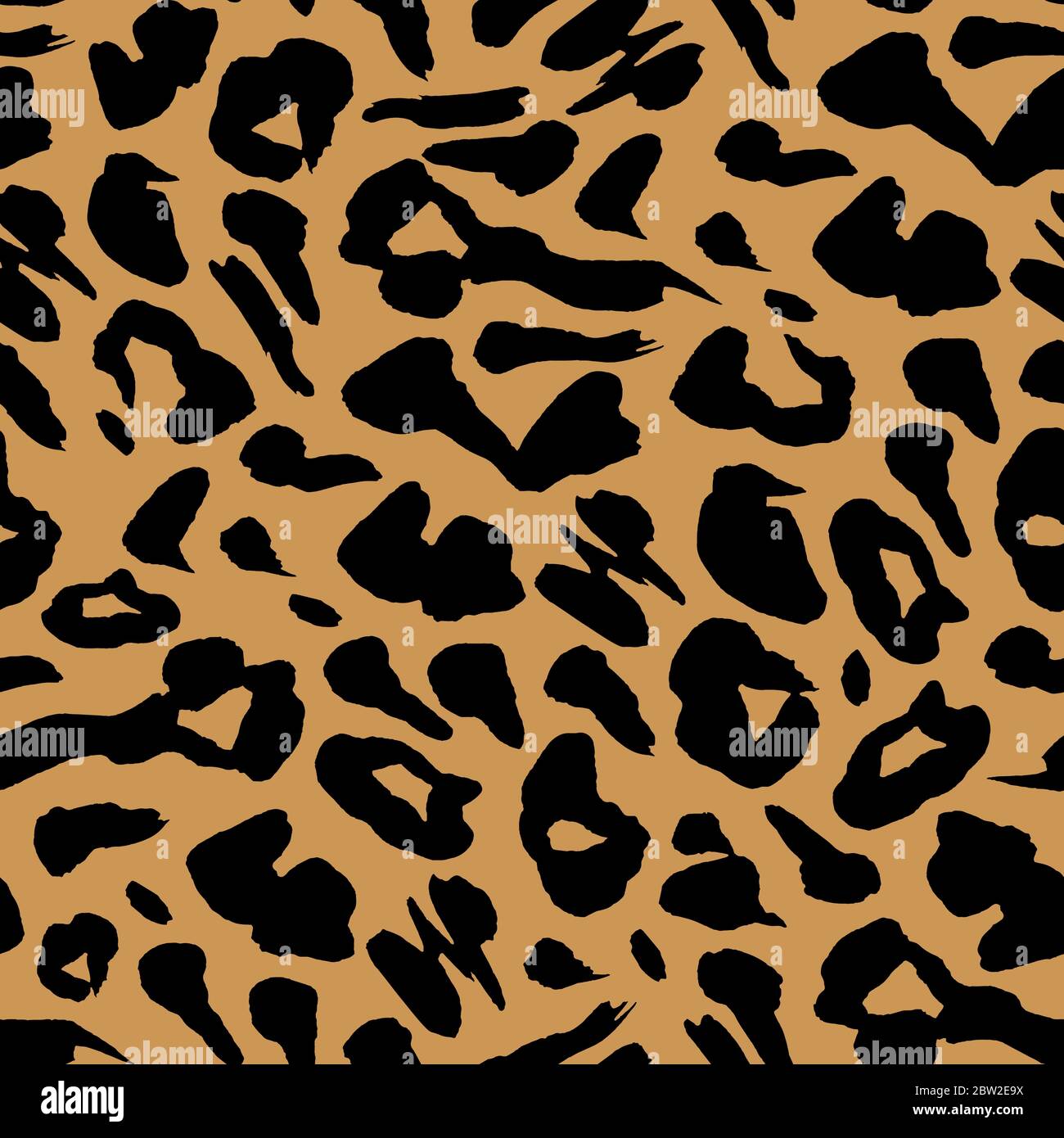 Bright and Black Safari pattern background, tiger animal skin print, vector seamless design. African safari leopard animal fur pattern with black spots background, modern decoration Stock Vector