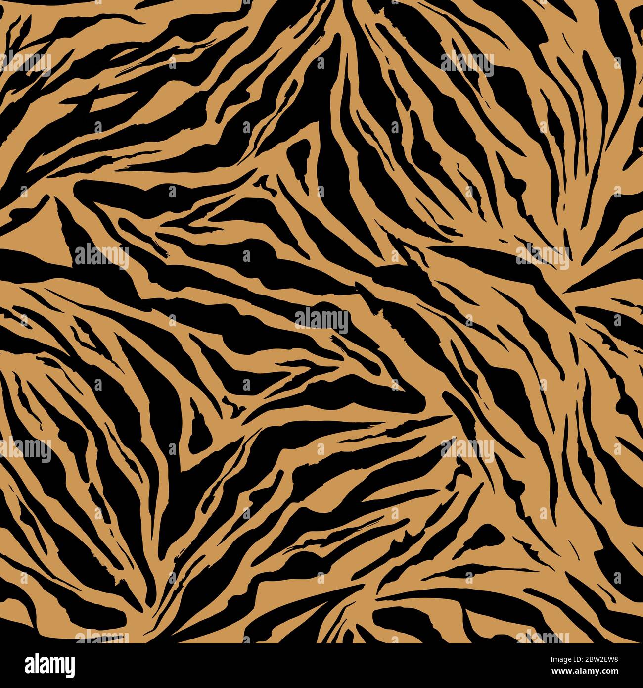 Bright Safari pattern background, tiger animal skin print, vector seamless design. African safari leopard animal fur pattern with black spots background, modern decoration Stock Vector