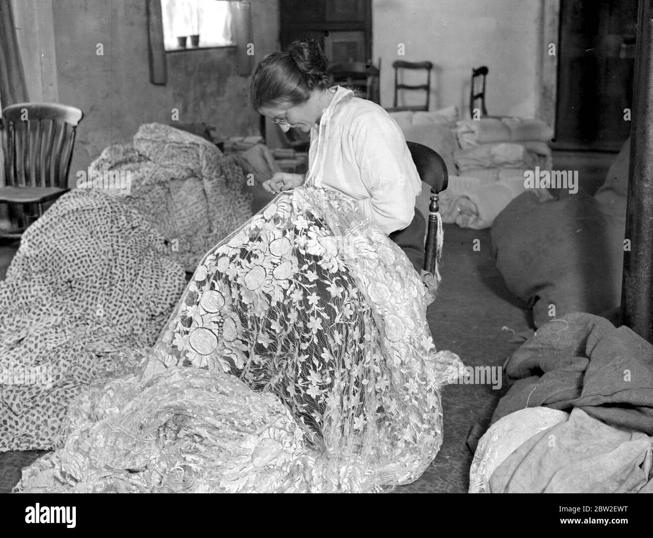 Lace making at messrs William Bridgett and Sons Ltd, Lenton, Nottingham