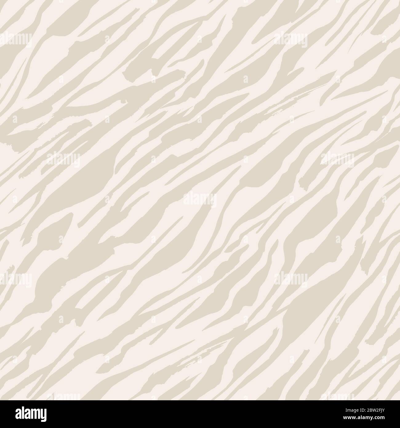 Abstract Safari pattern, white tiger or zebra seamless print, vector background. African safari wild animal fur skin pattern with beige stripes, simple flat modern decoration background Stock Vector