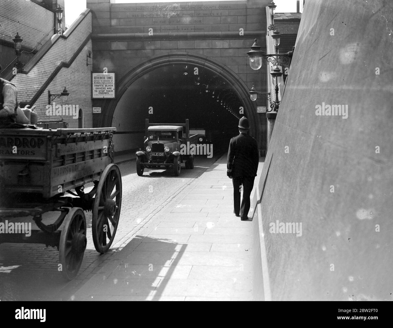 Rotherhithe Tunnel, London. 1933 Stock Photo
