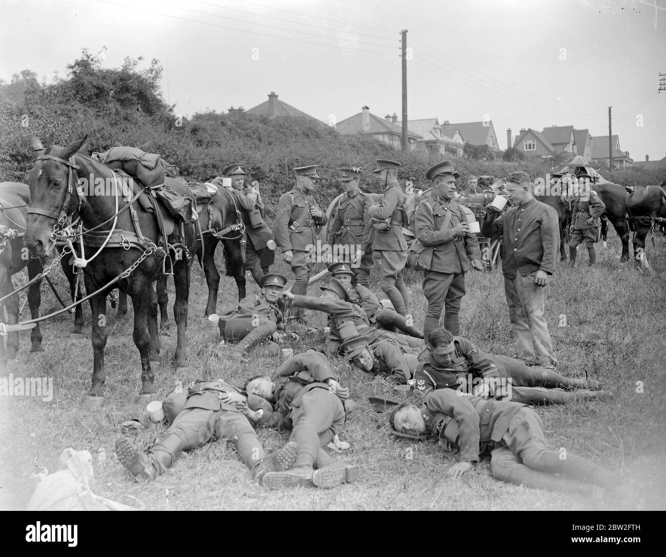 Royal Army Route March. Resting. 1934 Stock Photo