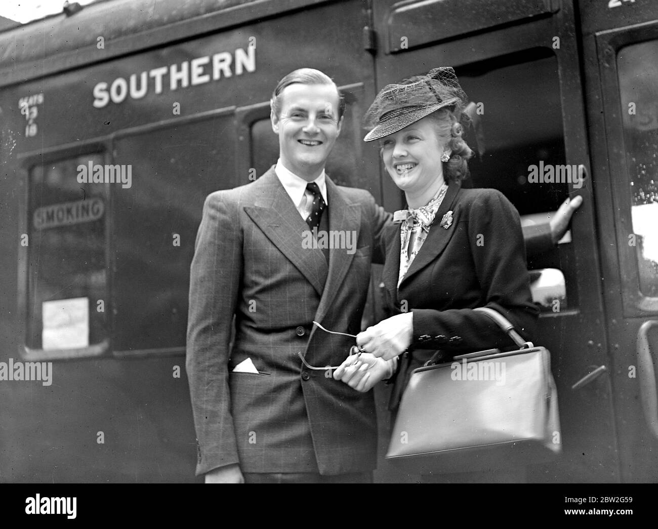 At Waterloo Lord and Lady Jersey. 4th August 1939 Stock Photo