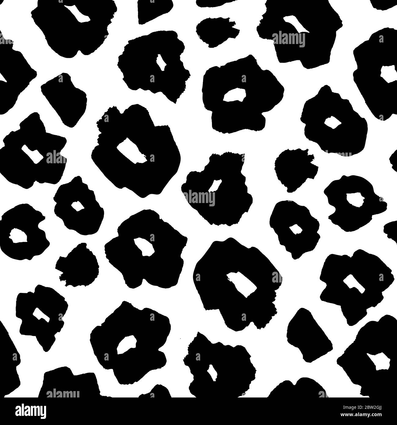 Black and White Safari pattern background, jaguar or cheetah panther animal skin print, vector seamless design. African safari leopard animal fur pattern with black spots background, modern decoration Stock Vector