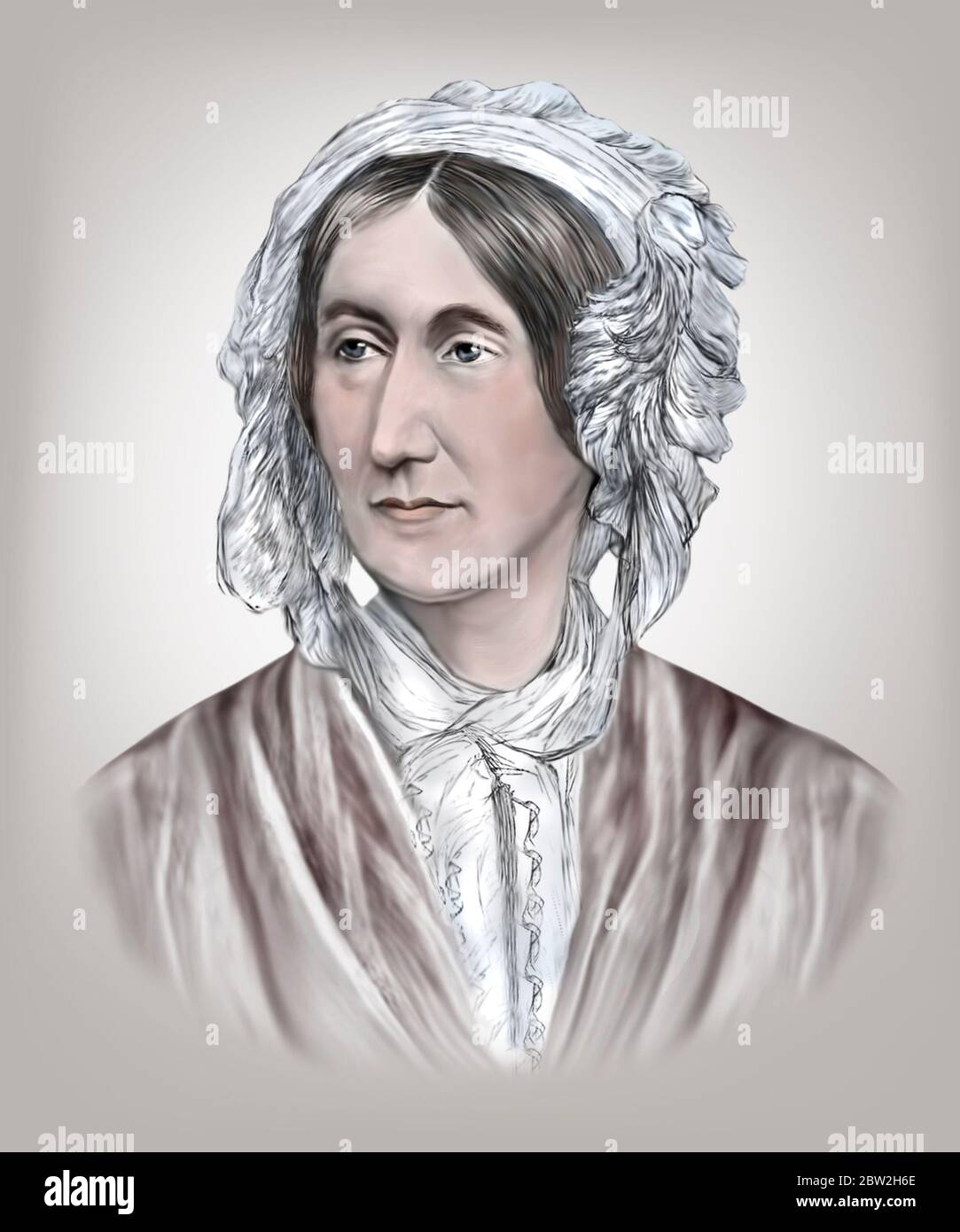 Mary Somerville 1780-1872 Scottish Science Writer Polymath Stock Photo