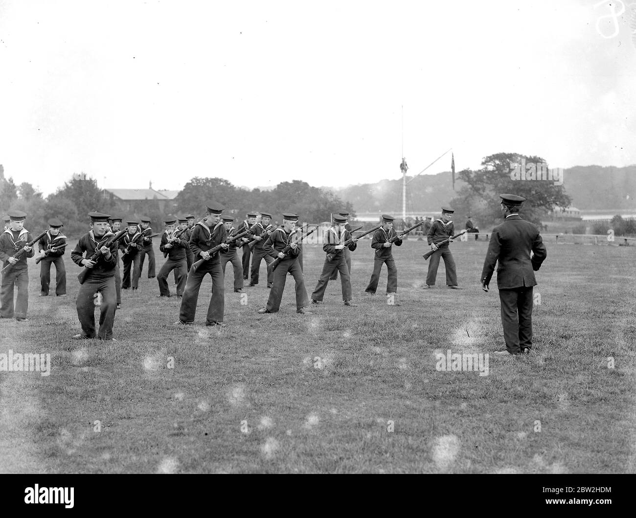 Training Ship T.S. 'Mercury' Cadets at drill Stock Photo