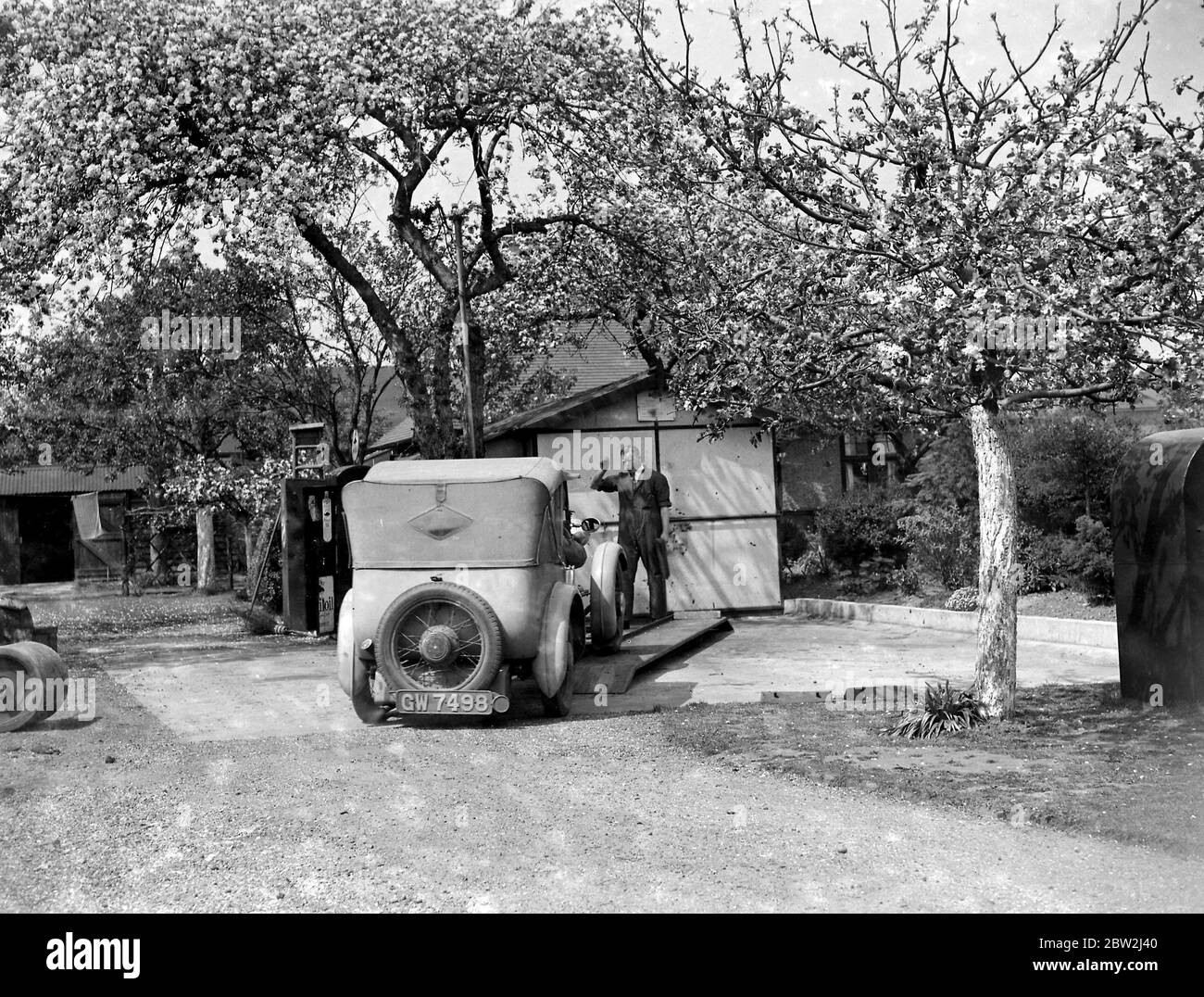Country Garage. 1934 Stock Photo