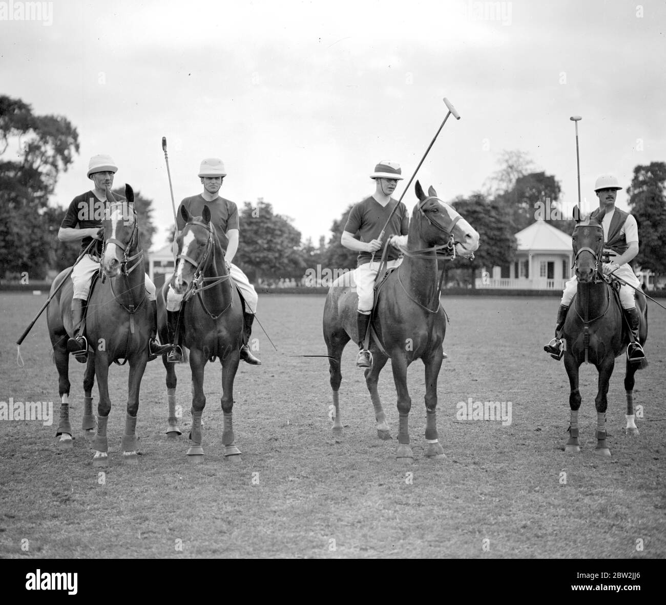 Ranelagh Polo - Lords V Commons. House Of Commons Team:- Hon F.E. Guest, Sir A. Sinclair, Mr G.R.D. Shaw and Lord Apsley. 18 June 1927 Stock Photo