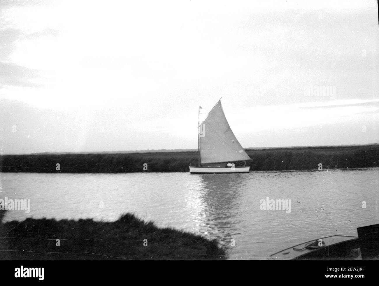 Yachting on The Broads, Norfolk. 1933 Stock Photo