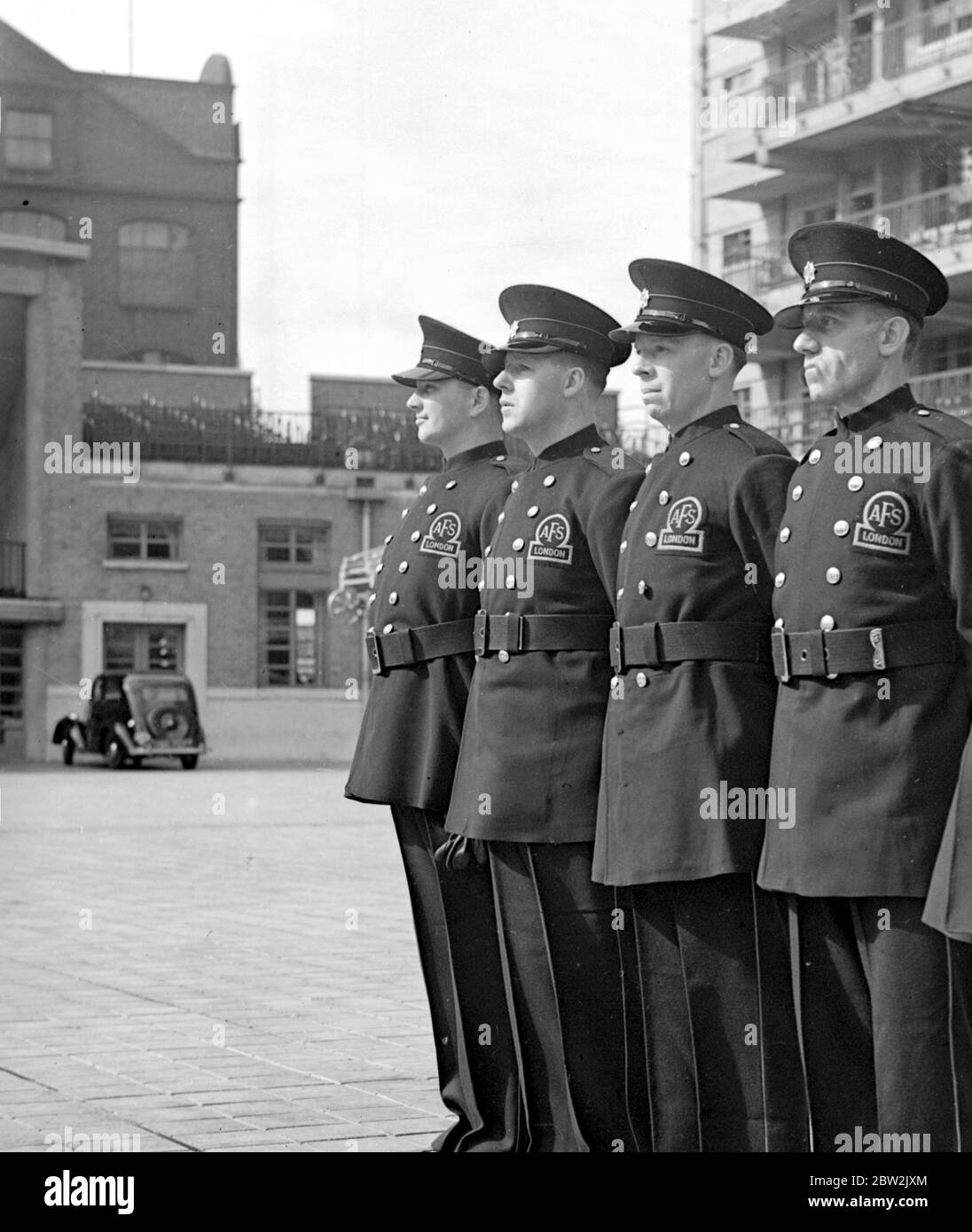 Auxillary Fire Services Demonstration. Southwark Headquarters. 1938 Stock Photo