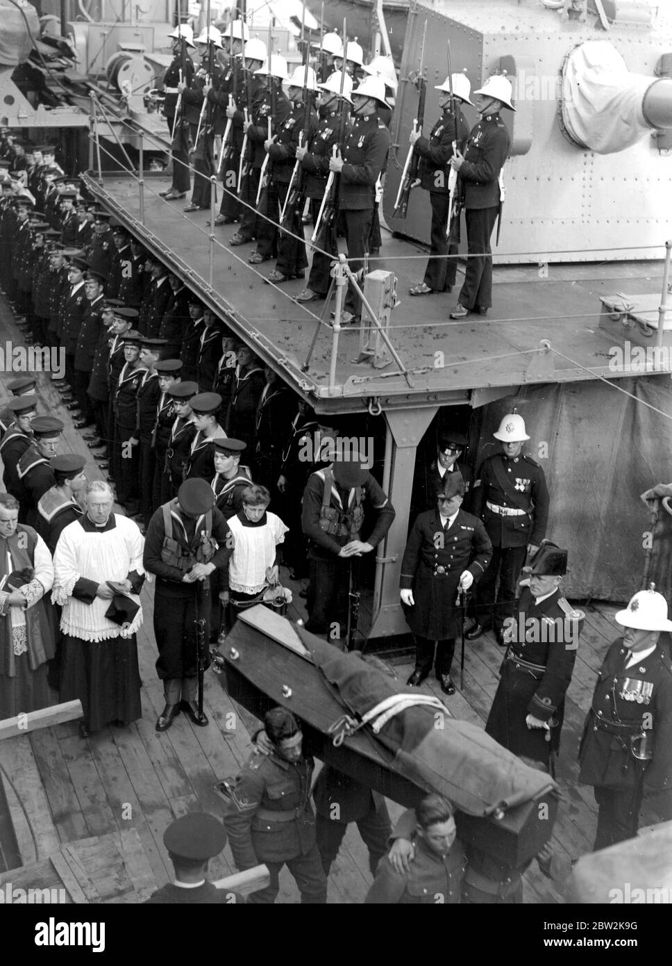 Belgium dead leave Dover for reberial in belgium. 24 March 1923 Stock Photo