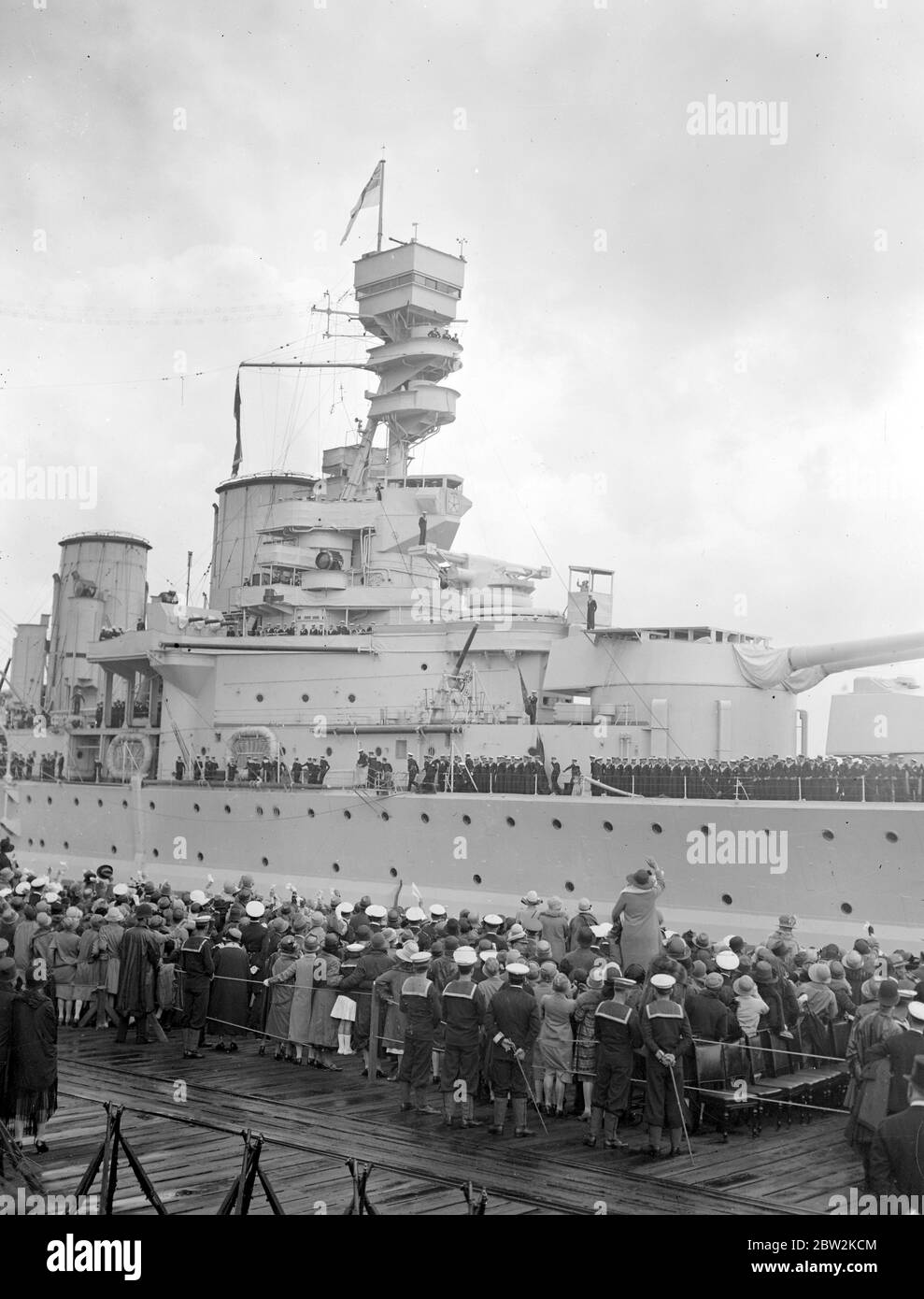 H.M.S. Suffolk at Portsmouth. 1935 Stock Photo