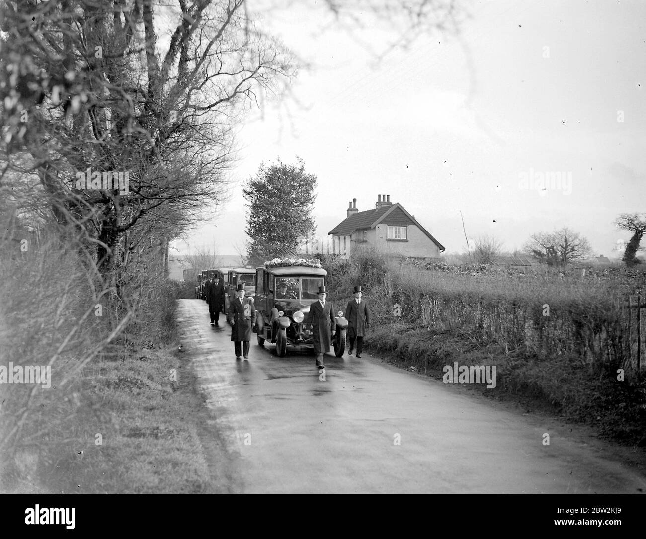 Funeral procession at St Mary Cray 1934 Stock Photo