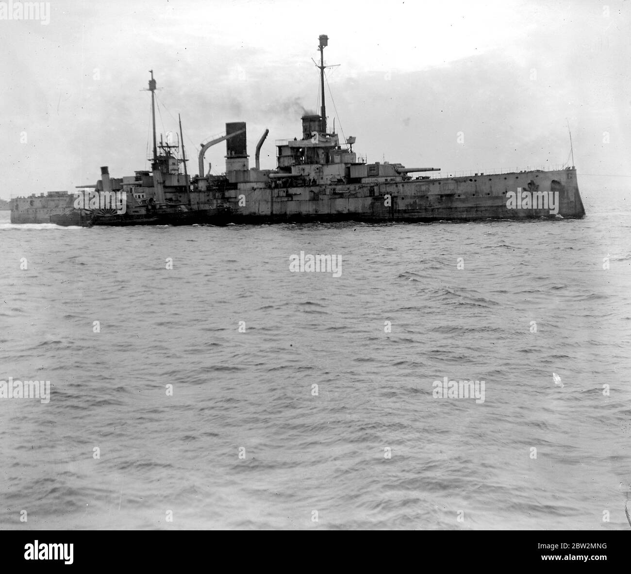 Surrender of German Warships in Firth of Forth. One of the surrendered warships. 14th May 1920 Stock Photo