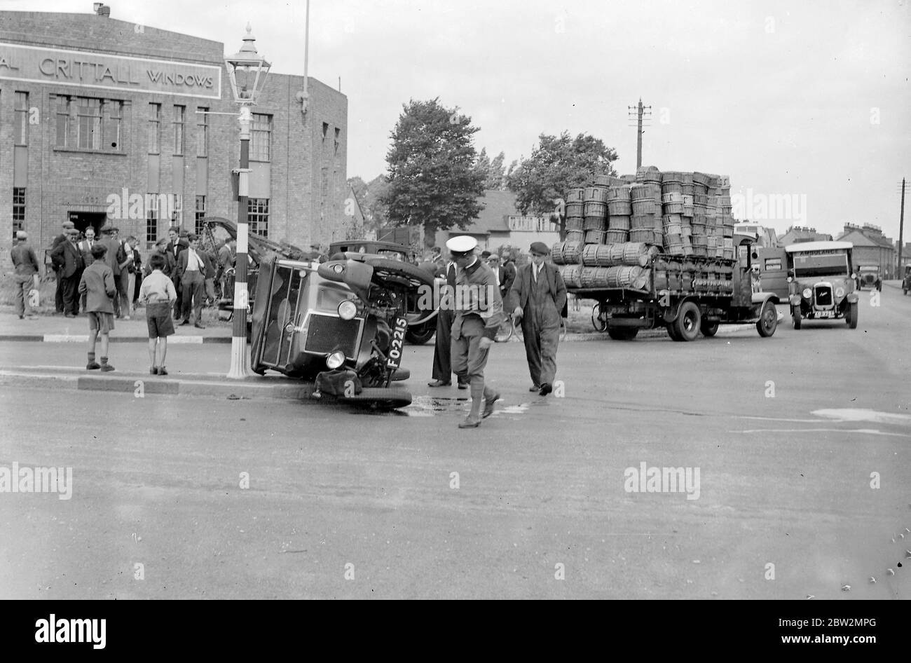 Crash at Crittalls Corner in Sidcup, Kent. 1934 Stock Photo - Alamy