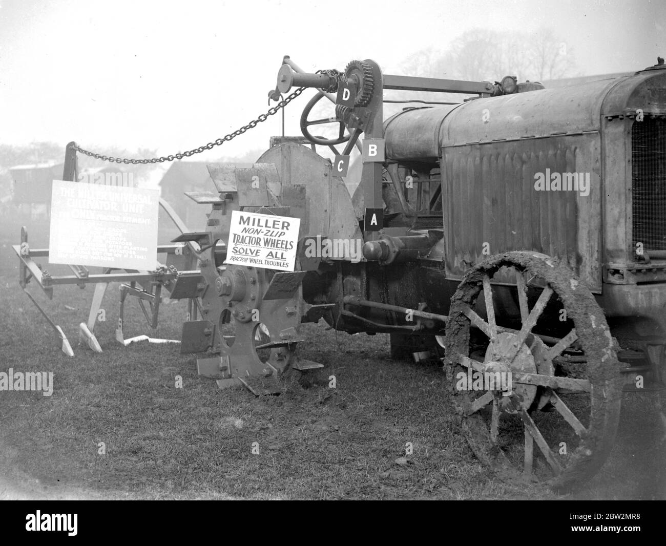 Miller Wheels Utility rear and front plough and ride. 1934 Stock Photo