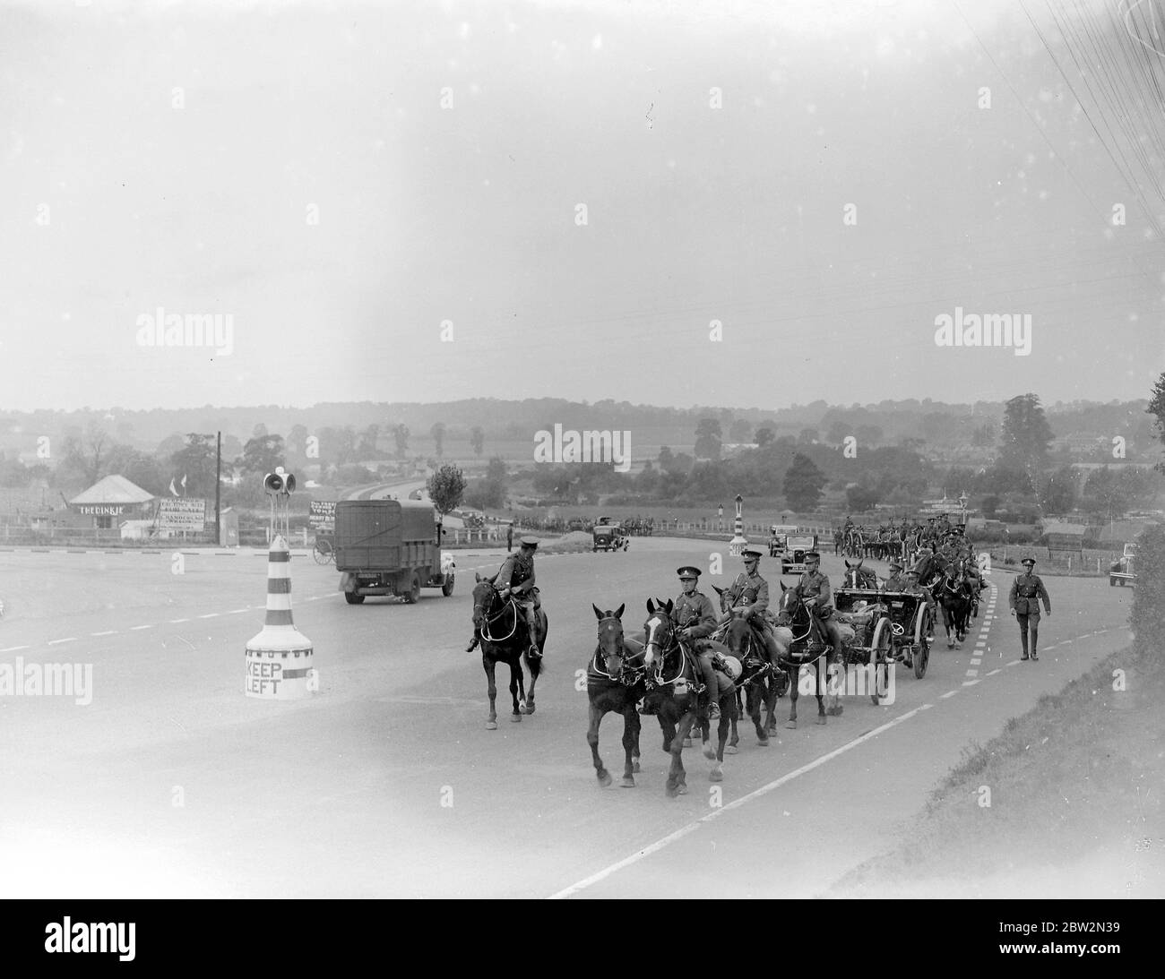Royal Army Route March at Sidcup, Kent. 1934 Stock Photo