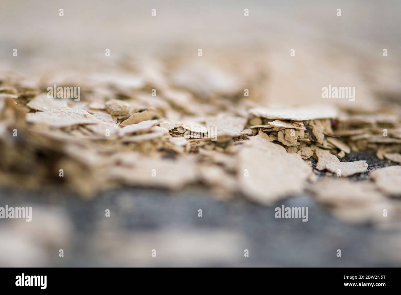 crumbling slate rock disintegrates into layers Stock Photo