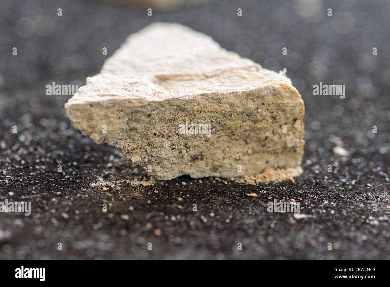 crumbling slate rock disintegrates into layers Stock Photo