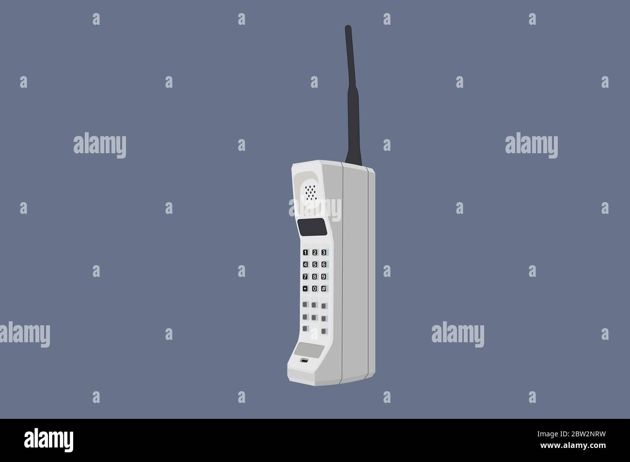 Vector Isolated Illustration of an 80s Cellphone Stock Vector Image ...
