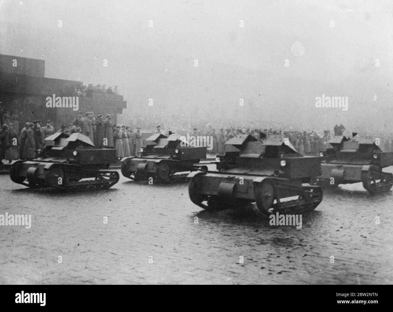 Parade of tanks in Moscow . 1932 Stock Photo