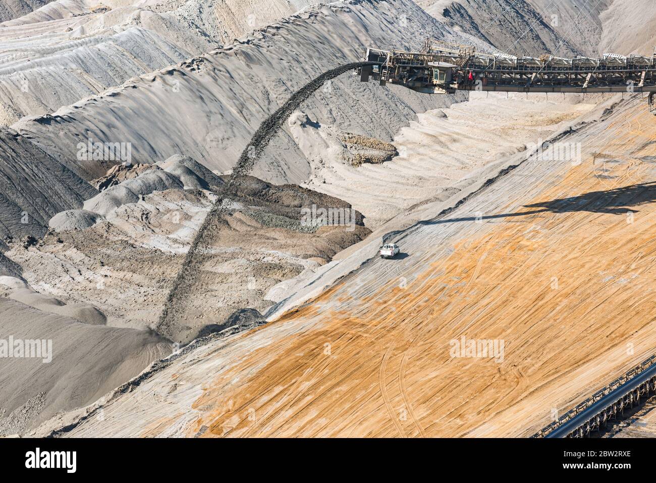Digging machine busy with deposit soil in Hambach mine Germany Stock Photo  - Alamy