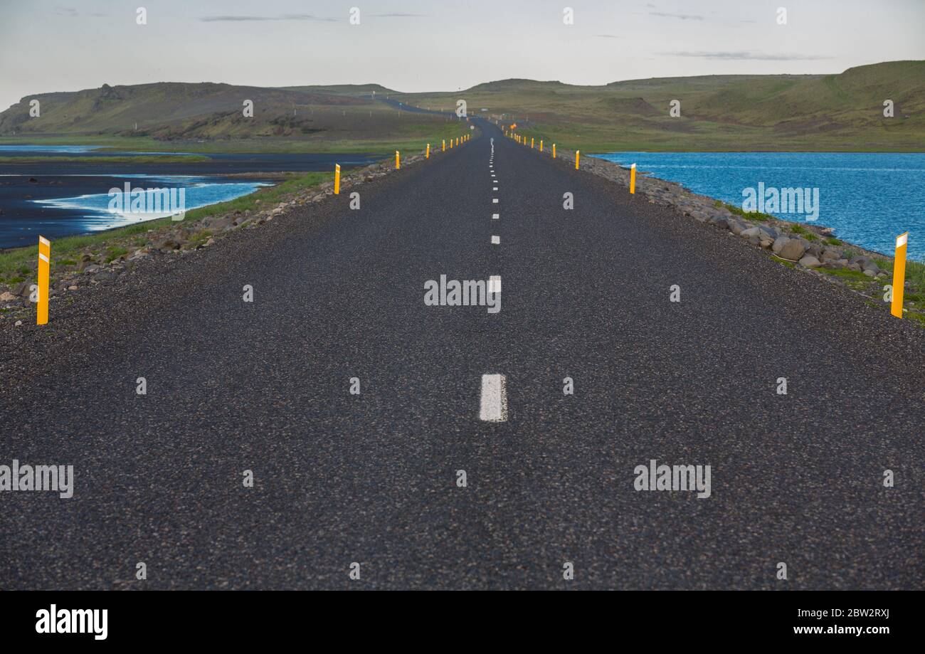 Highway through Iceland Stock Photo - Alamy