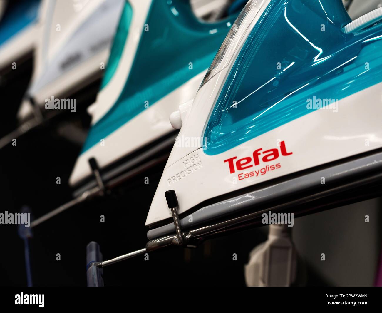 Electric irons produced by the French brand Tefal owned by Groupe SEB in  the store Stock Photo - Alamy