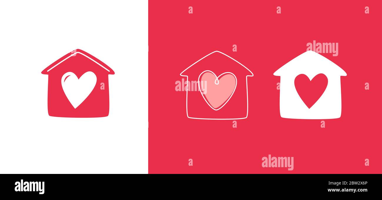 Home with heart logo. Business icon or symbol vector illustration Stock Vector