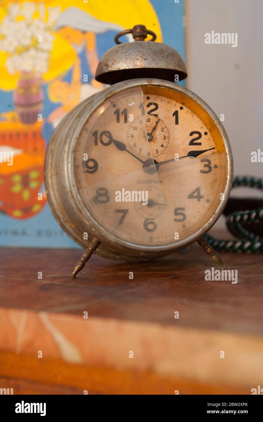 Old fashioned alarm clock Stock Photo Alamy