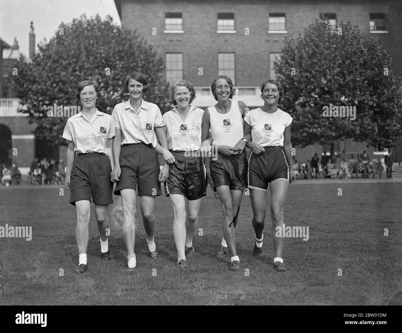 Women 's inter county championships open at Duke of York 's Headquarters . The first annual inter county women 's sports meeting took place at the Duke of York 's Headquarters , Chelsea , London . The first team the Bedford County have ever had at the meeting . Second from right is Miss Joan Webster , sister of the English Junior Pole Vault jumper . 17 September 1932 Stock Photo