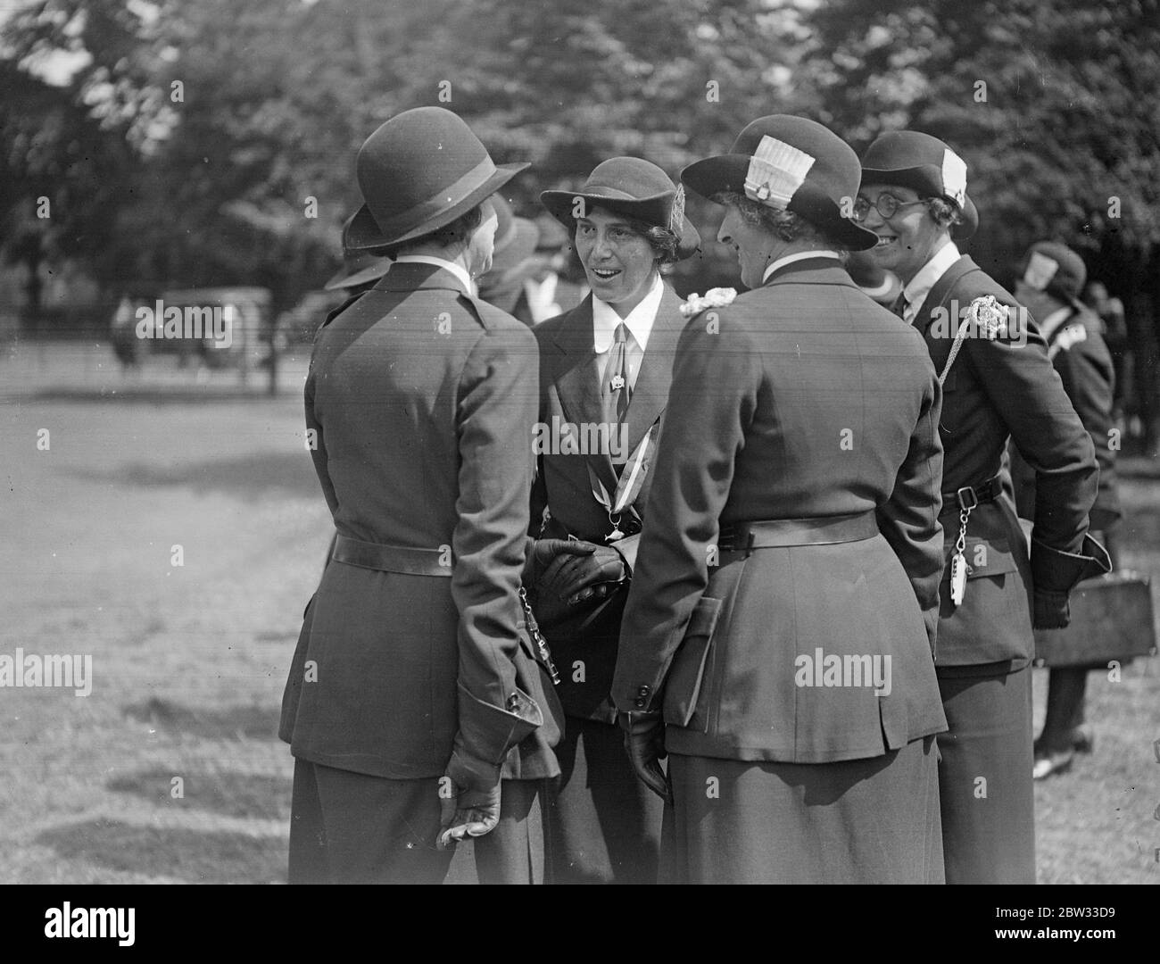 Lady Baden Powell inspects girl guides at Regents Park Rally . Lady ...