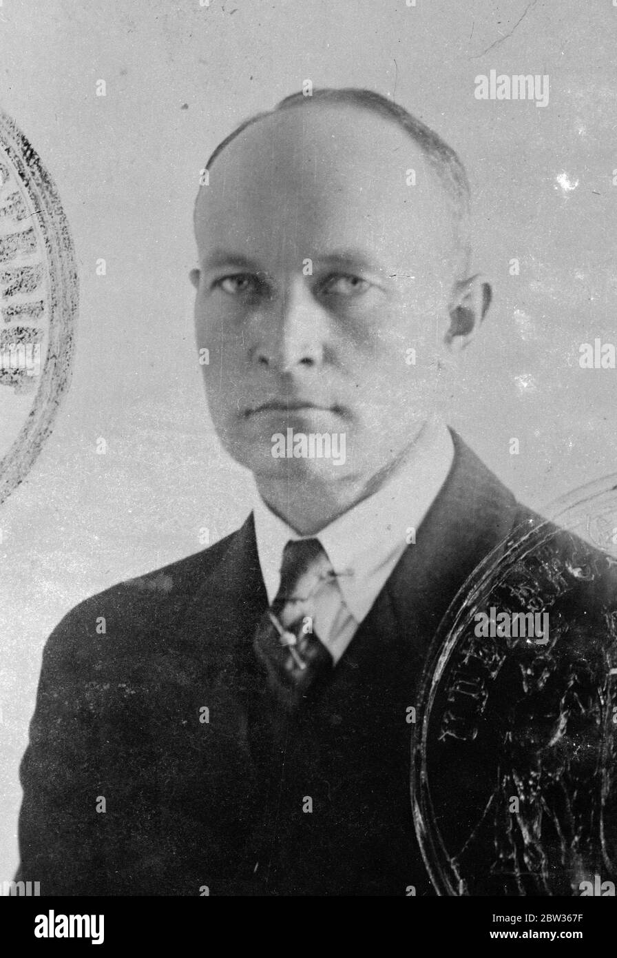 Portrait of Mr O C Mohr , Danish Minister . 14 June 1933 Stock Photo