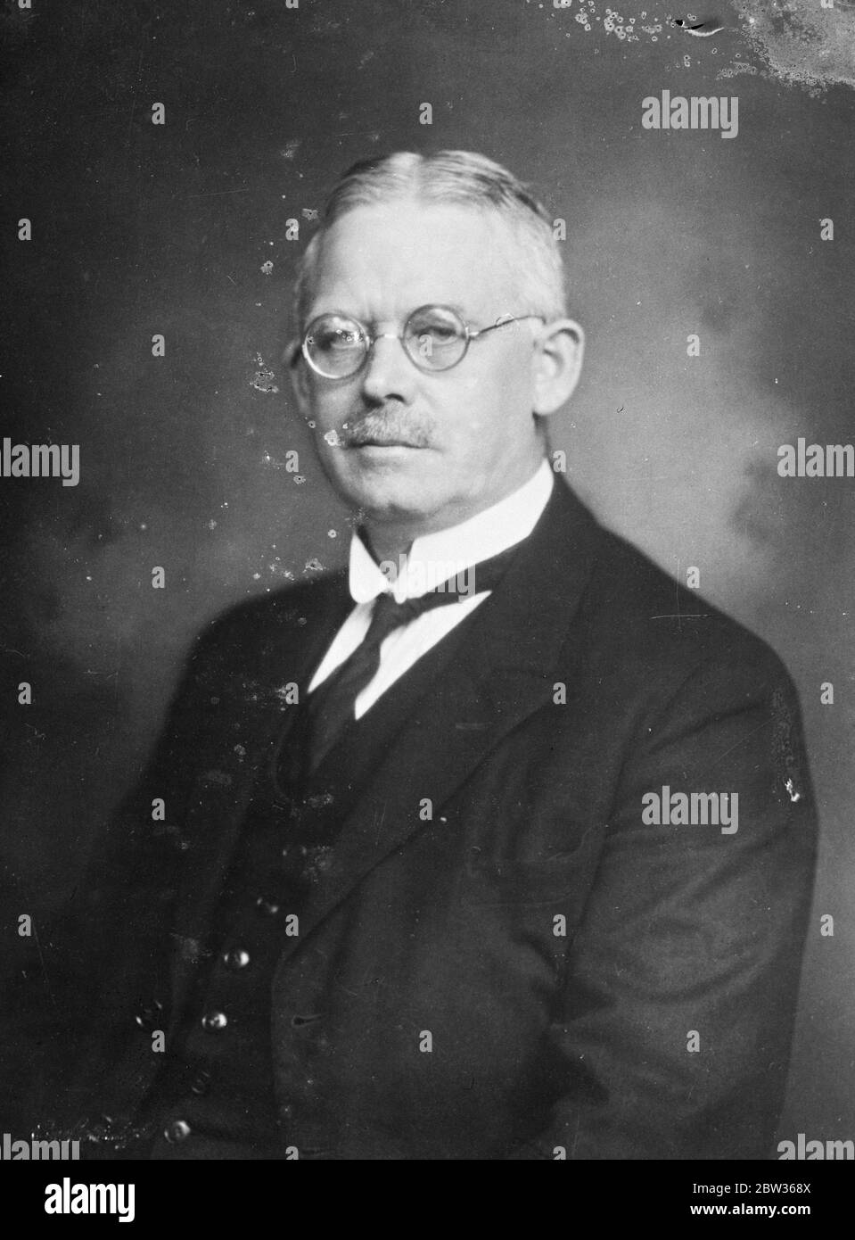 Portrait of Mr Bramsnaes , Danish Minister . 14 June 1933 Stock Photo