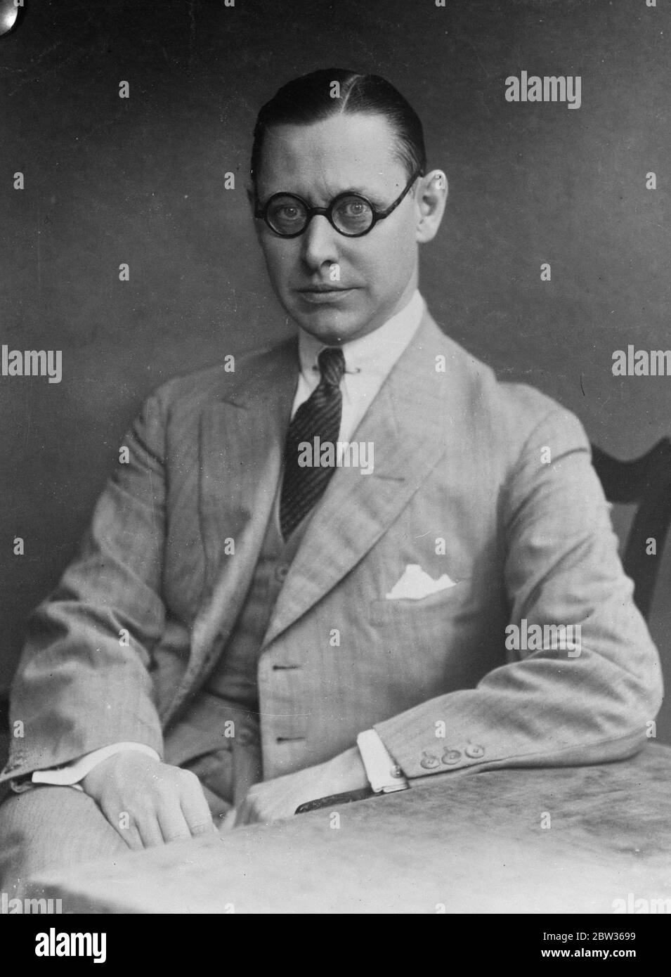 Portrait of Mr E Wacrum , Danish Minister . 14 June 1933 Stock Photo